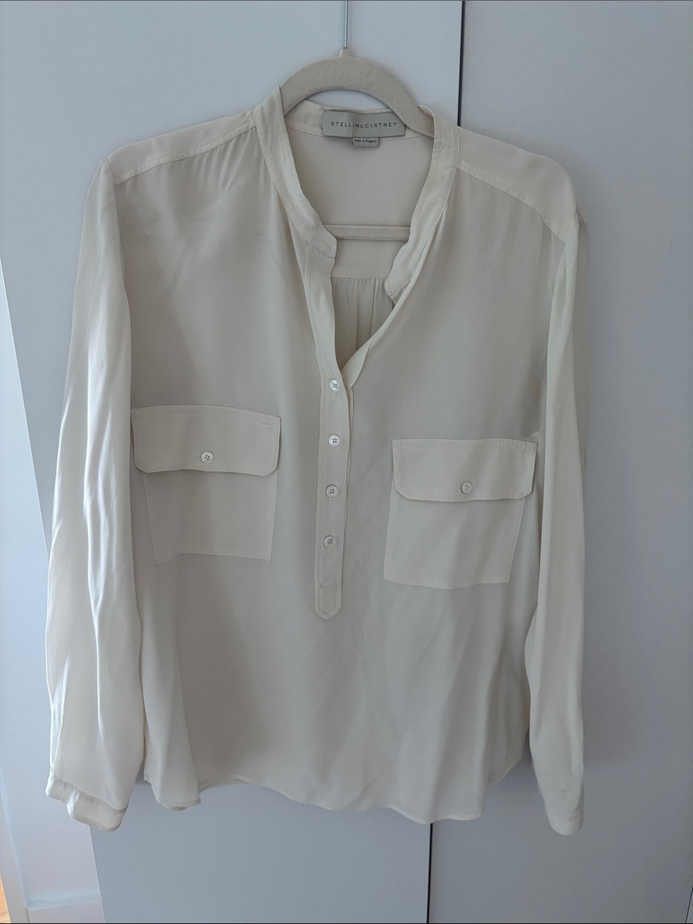 Stella McCartney Cream Long-Sleeve Button Front Shirt